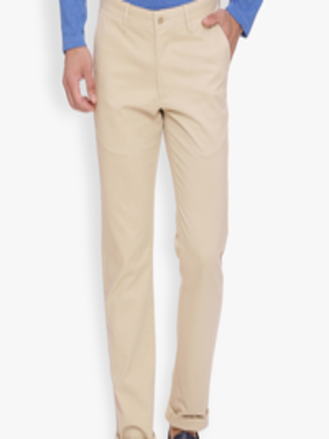 Buy Basics Men Beige Slim Fit Solid Chinos - Trousers for Men 7768145 ...