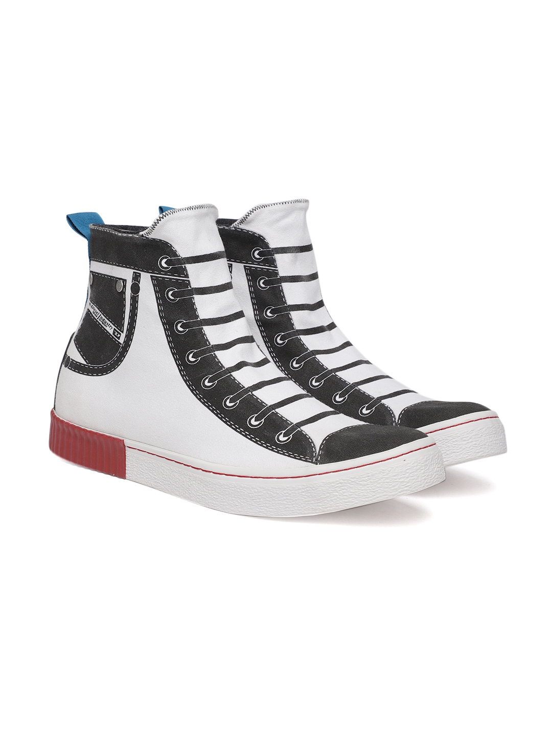 Buy DIESEL Men White Printed Mid Top Sneakers - Casual Shoes for Men ...