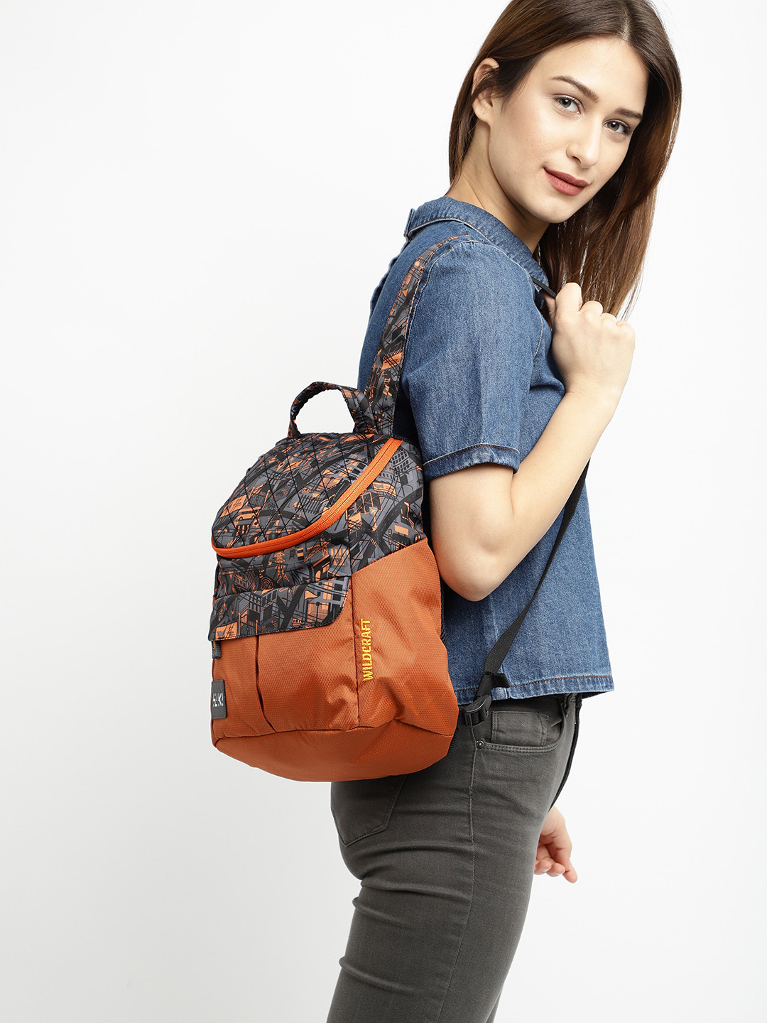 Buy Wildcraft Women Orange Graphic Backpack Backpacks for Women