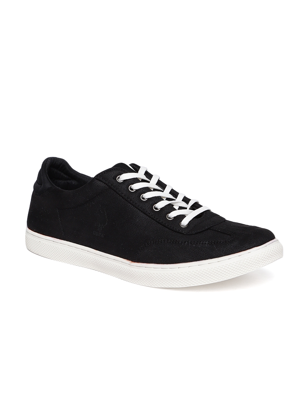 polo black leather sneakers