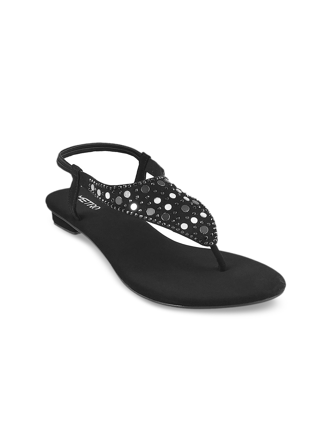 t strap flats black