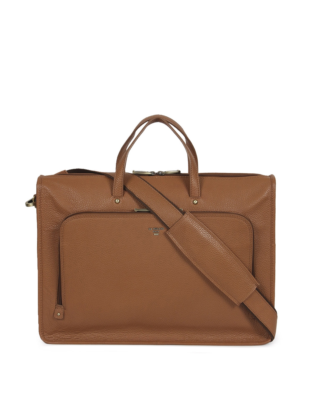 Buy Da Milano Men Brown Solid Laptop Bag - Laptop Bag for Men 7777239 ...