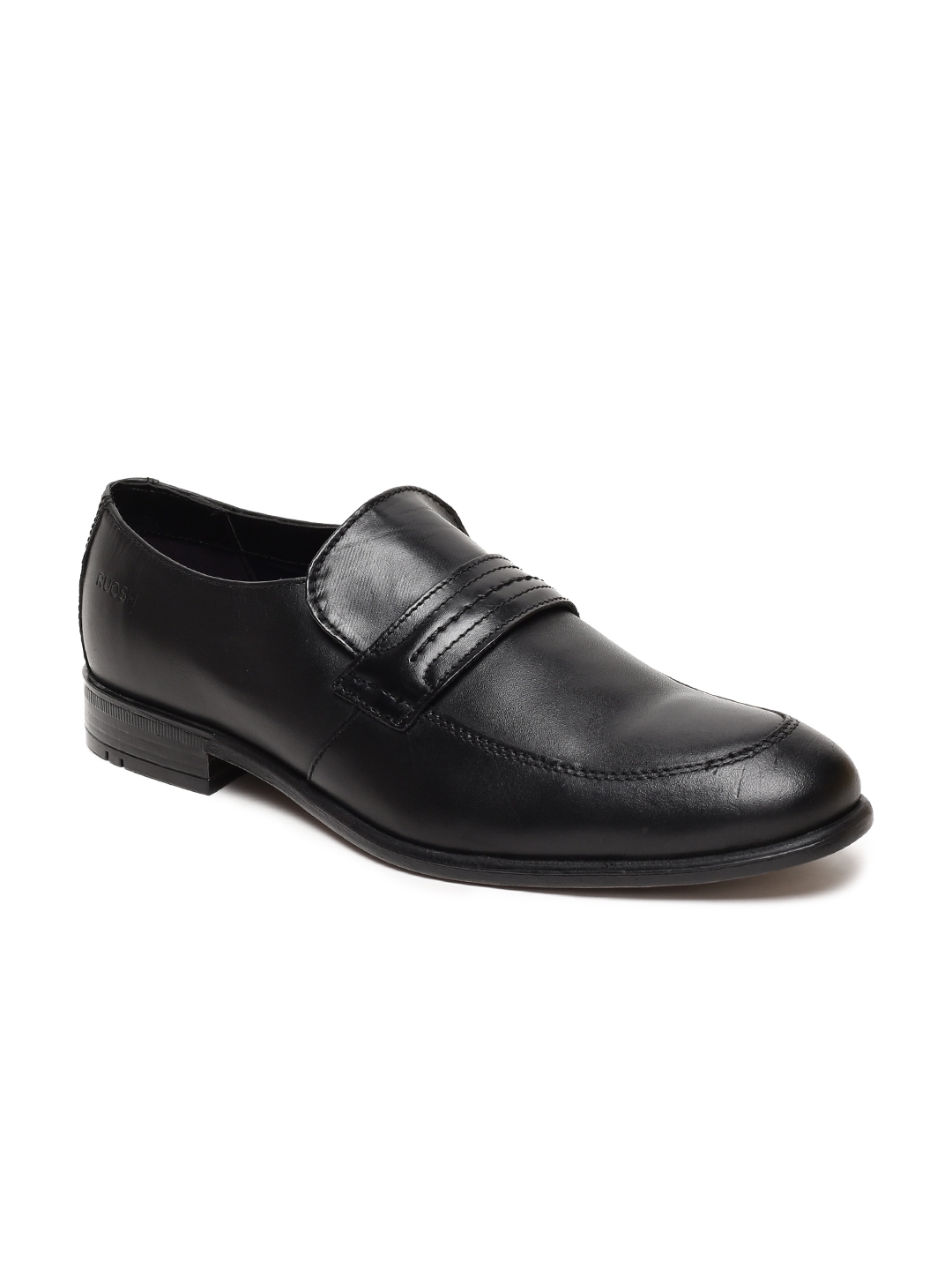 Buy Ruosh Men Black Formal Leather Slip On Shoes - Formal Shoes for Men ...