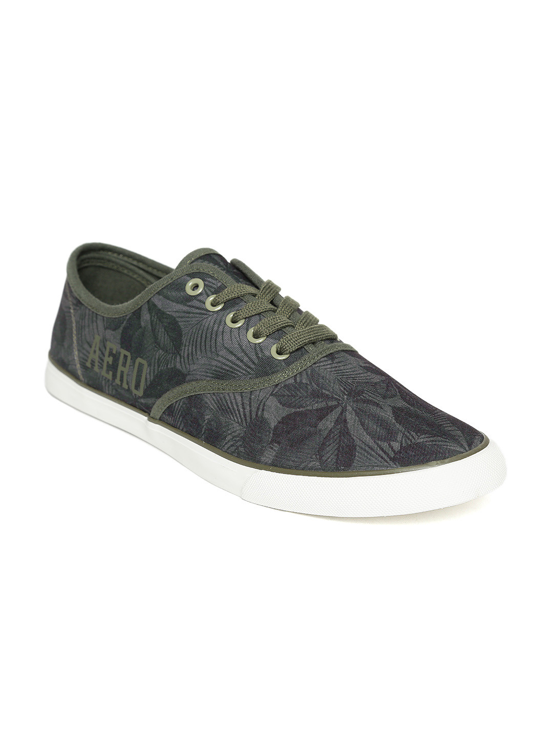 Buy Aeropostale Men Olive Green & Black Floral Print Sneakers Casual