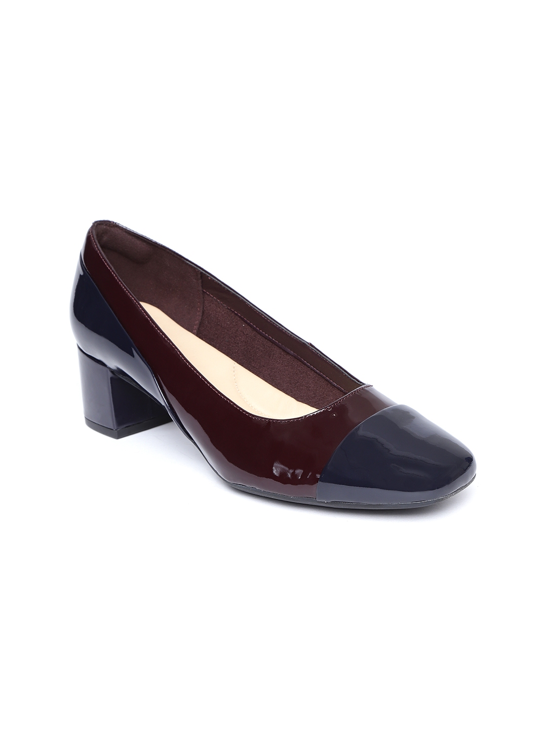 Buy Clarks Women Burgundy Colourblocked Pumps - Heels for Women 7788561 ...