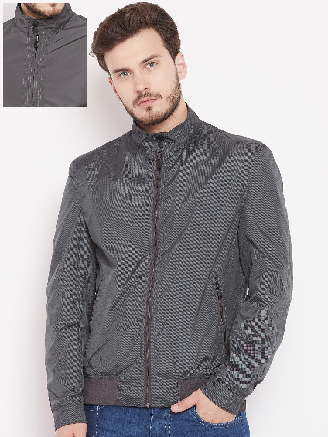 Buy Blackberrys Men Grey Reversible Tailored Jacket Jackets for Men