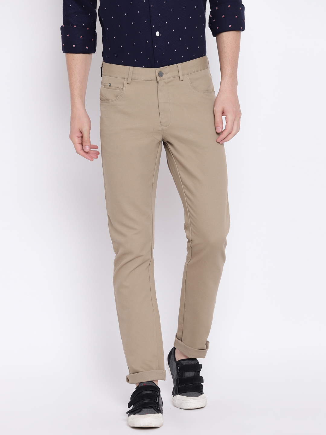 Buy Blackberrys Men Beige Regular Fit Solid Trousers - Trousers for Men ...
