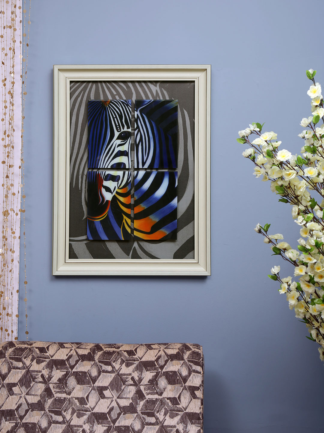 Buy Athome By Nilkamal Multicoloured Zebra Hand Painted Wall Art Wall