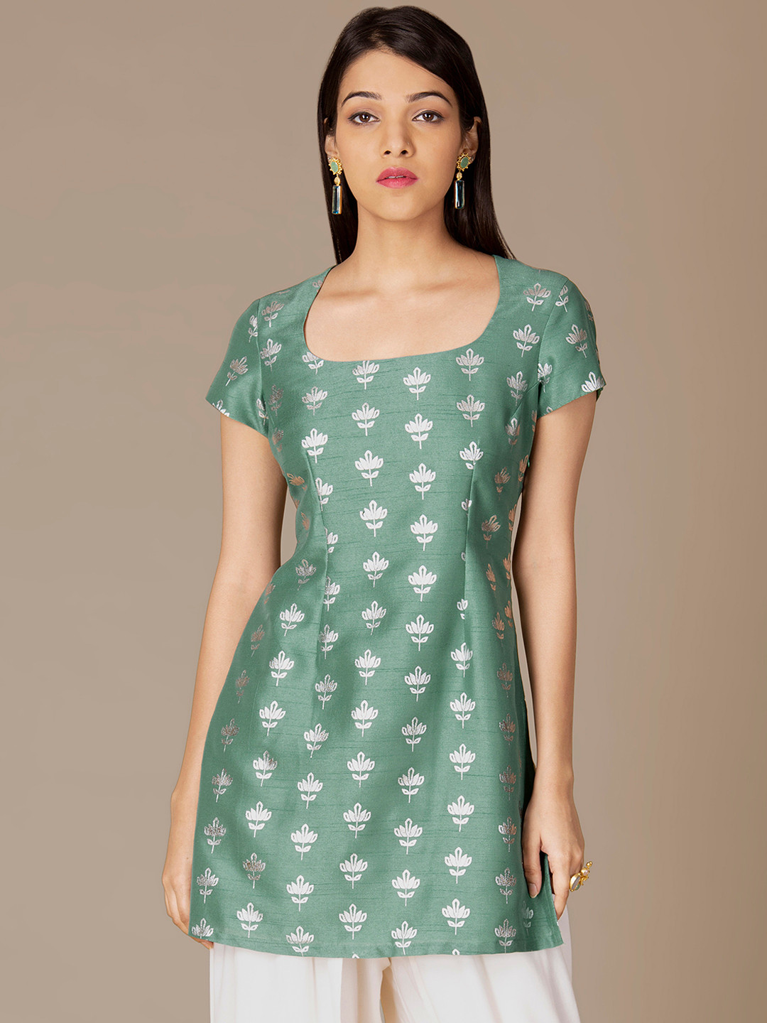 Buy INDYA Women Green Printed Kurti Kurtis for Women 7799493 Myntra