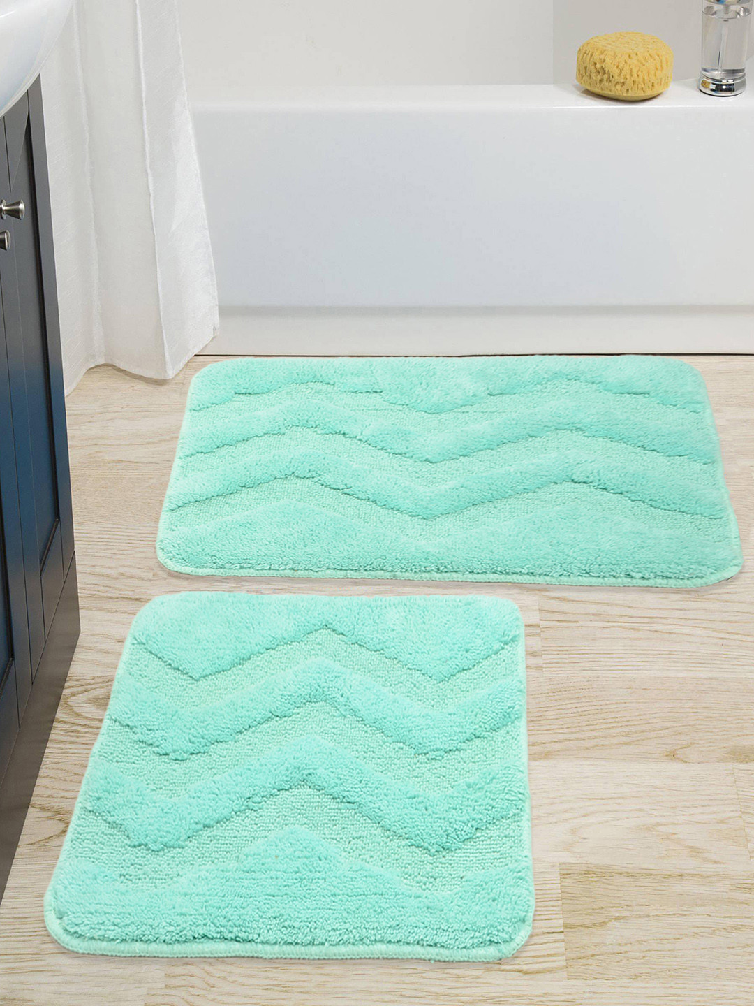 Buy Saral Home Turquoise Blue Cotton Bath Rug & Contour Bath Rugs for Unisex 7799677 Myntra