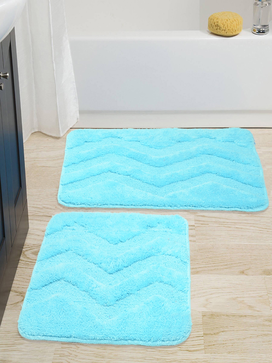 Buy Saral Home Turquoise Blue Cotton Bath Rug & Contour Bath Rugs for Unisex 7799707 Myntra