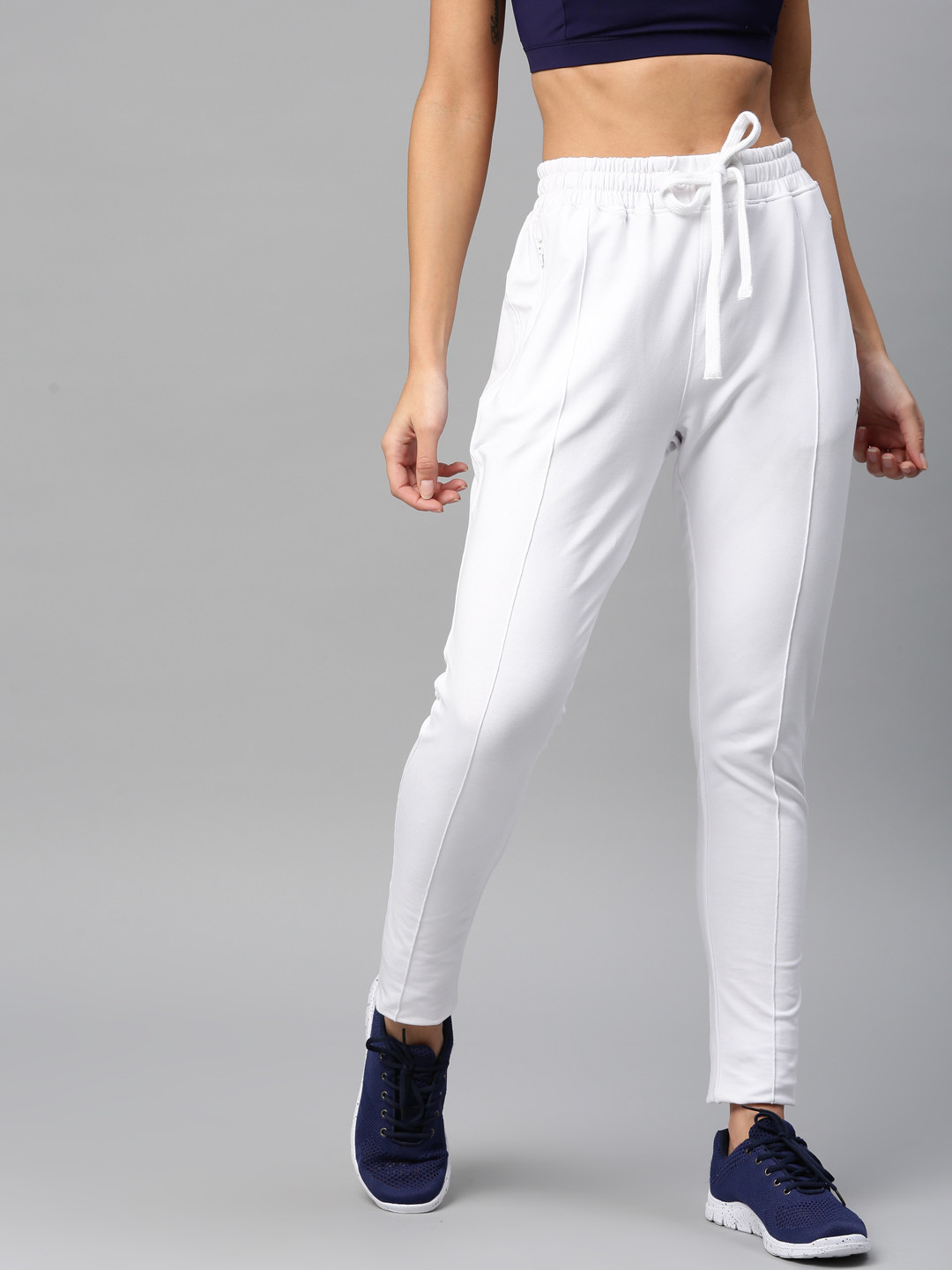 Buy HRX By Hrithik Roshan Women White Solid Track Pants Track Pants for Women 7801117 Myntra