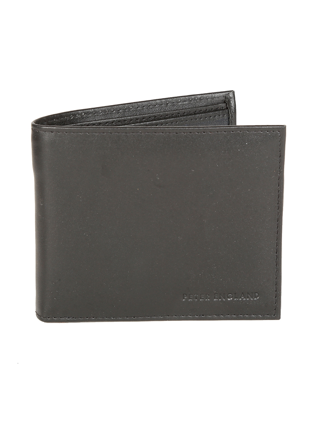 Buy Peter England Men Black Solid Two Fold Leather Wallet - Wallets for ...