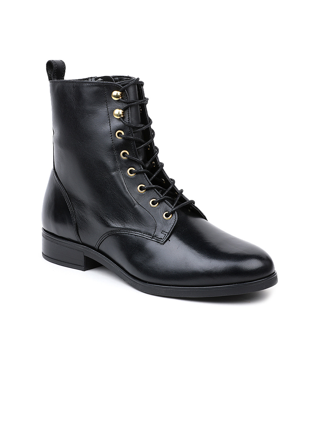 Buy ALDO Women Black Solid Canvas Mid Top Flat Boots