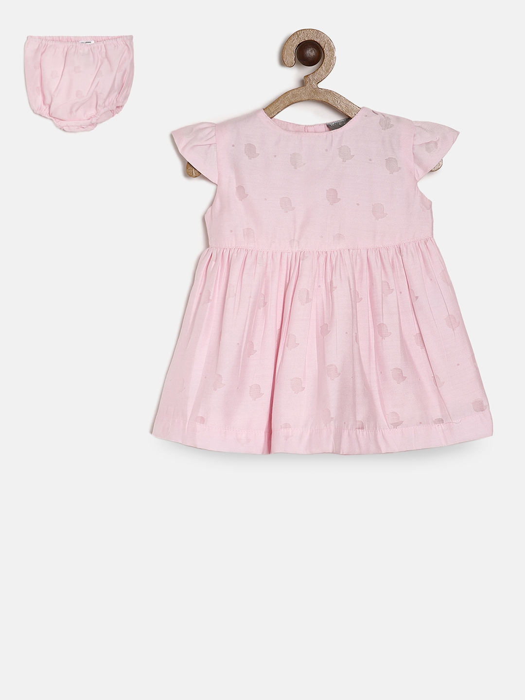 Buy Rock A Bye Baby Girls Pink Self Design Fit And Flare Dress ...
