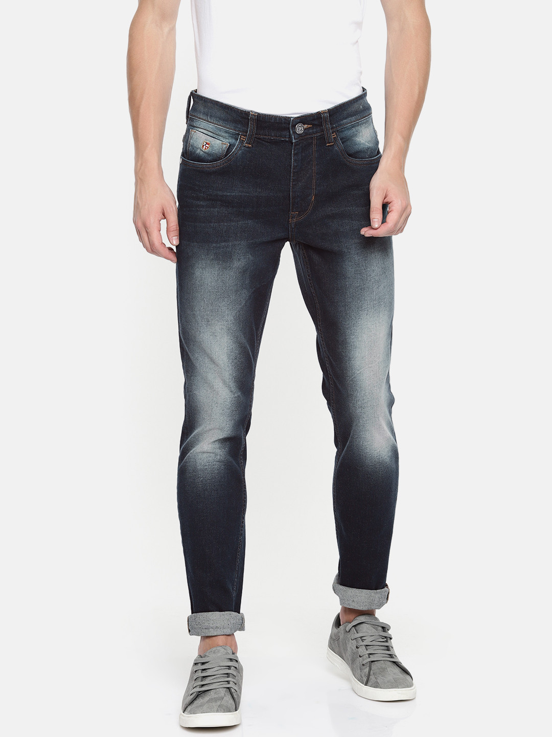 Buy U.S. Polo Assn. Denim Co. Men Blue Slim Fit Mid Rise Clean Look ...