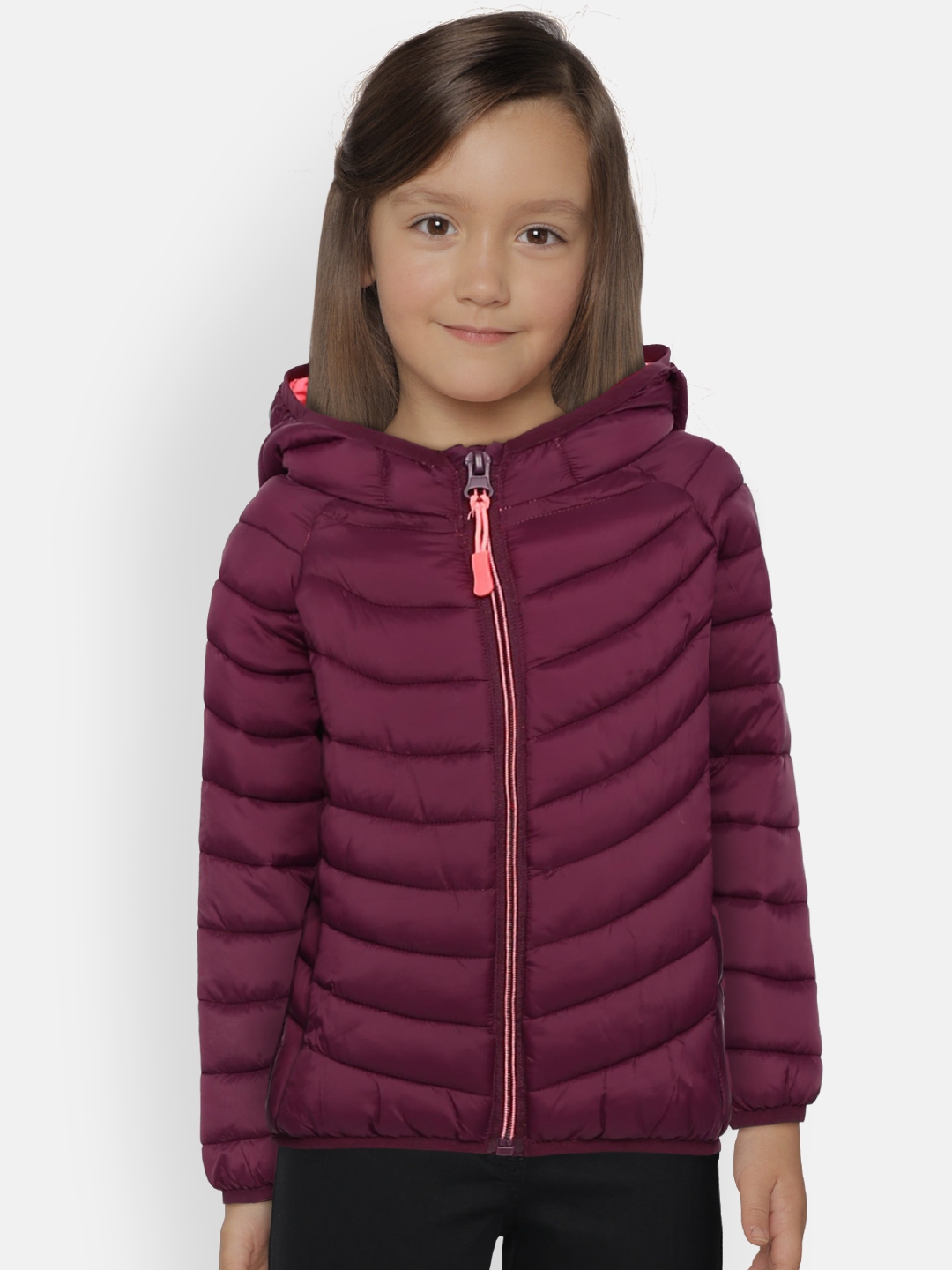 Buy Marks & Spencer Girls Purple Solid Padded Jacket - Jackets for ...