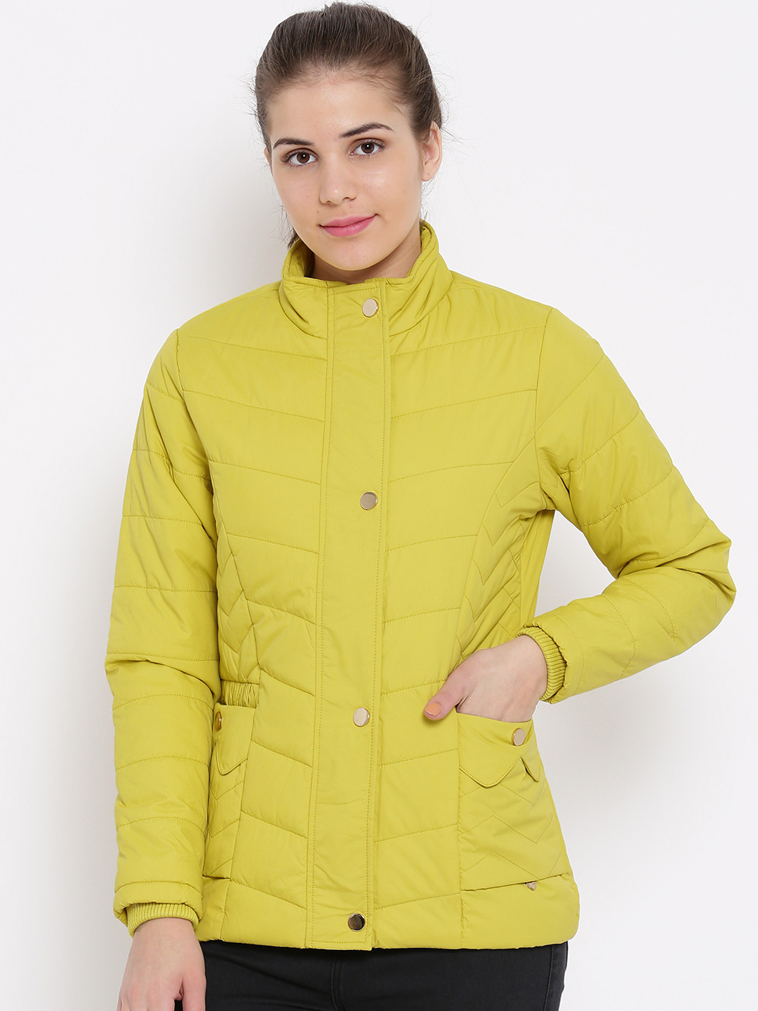 Buy Monte Carlo Women Yellow Solid Lightweight Puffer Jacket - Jackets for Women 7812067 | Myntra