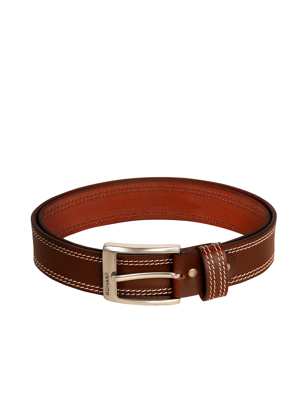 Buy SCHARF Men Brown Solid Genuine Leather Belt - Belts for Men 7817039 ...