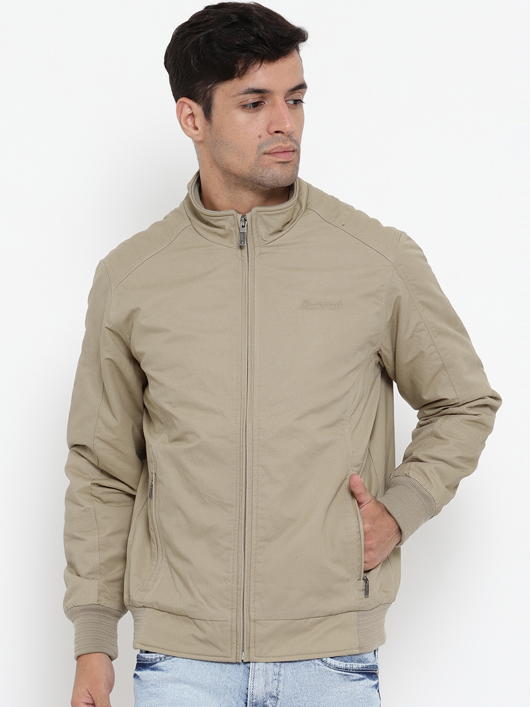 Buy Monte Carlo Men Tan Solid Jacket - Jackets for Men 7818197 | Myntra