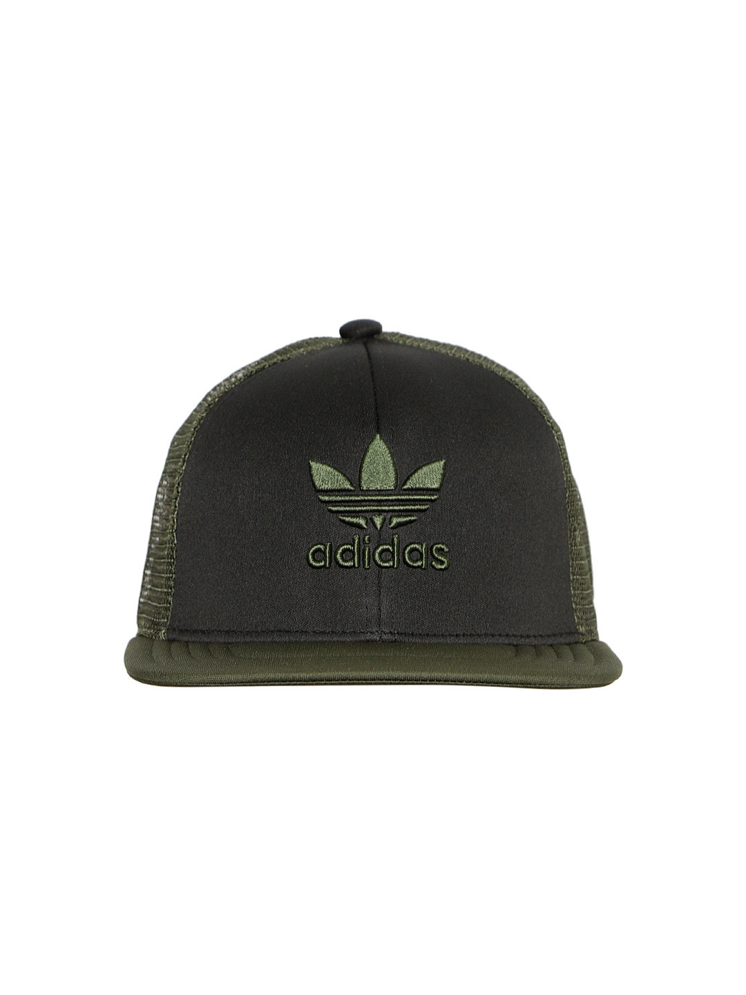 Buy ADIDAS Originals Unisex Olive Green & Black Embroidered Snapback