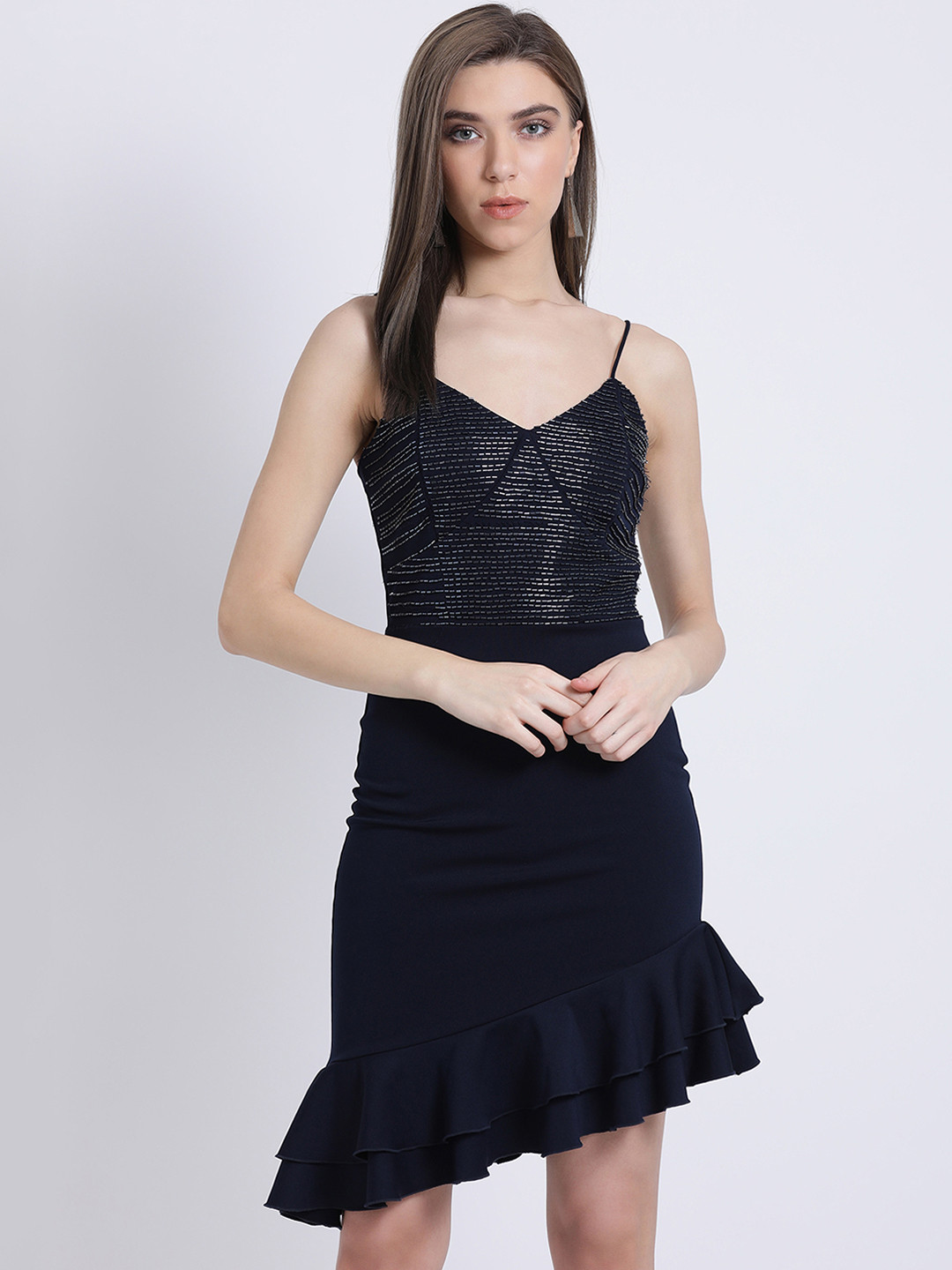 Buy Kazo Women Blue Solid Sheath Dress Dresses for Women 7822085 Myntra