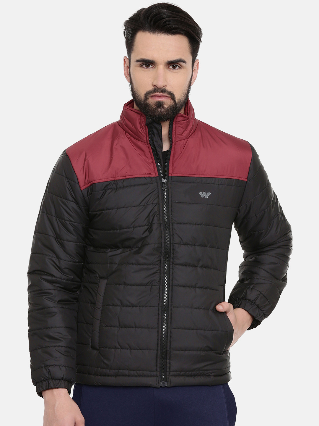 Buy Wildcraft Men Black & Maroon Colourblocked Jacket Jackets for Men