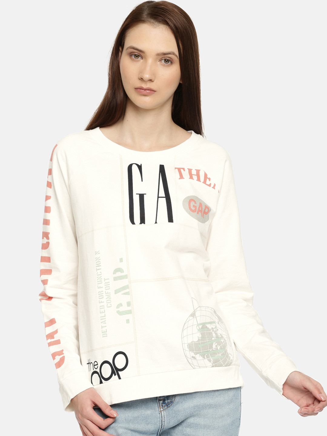 Buy GAP Women White Printed Sweatshirt Sweatshirts for Women 7823157 Myntra