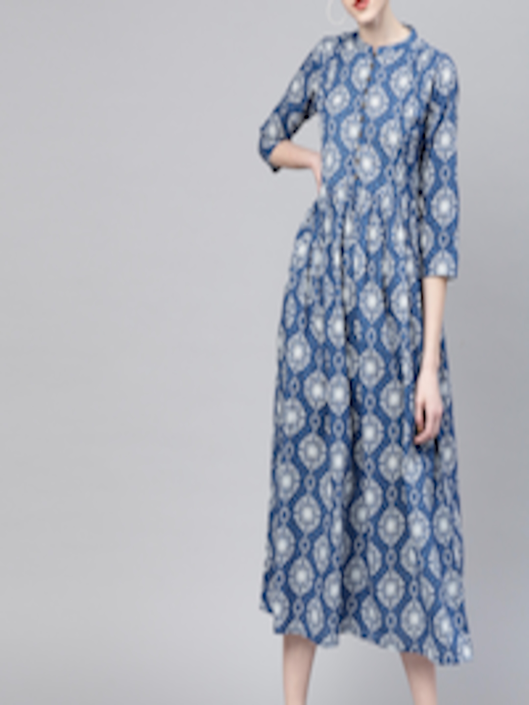 Buy GERUA Women Blue Printed Maxi Dress - Dresses for Women 7826637 ...