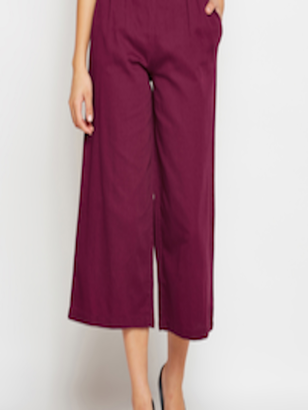 Buy Oxolloxo Women Burgundy Culottes - Trousers for Women 7829405 | Myntra