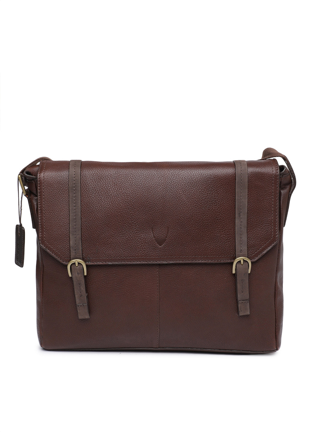 Buy Hidesign Men Brown Solid Leather Messenger Bag Messenger Bag for