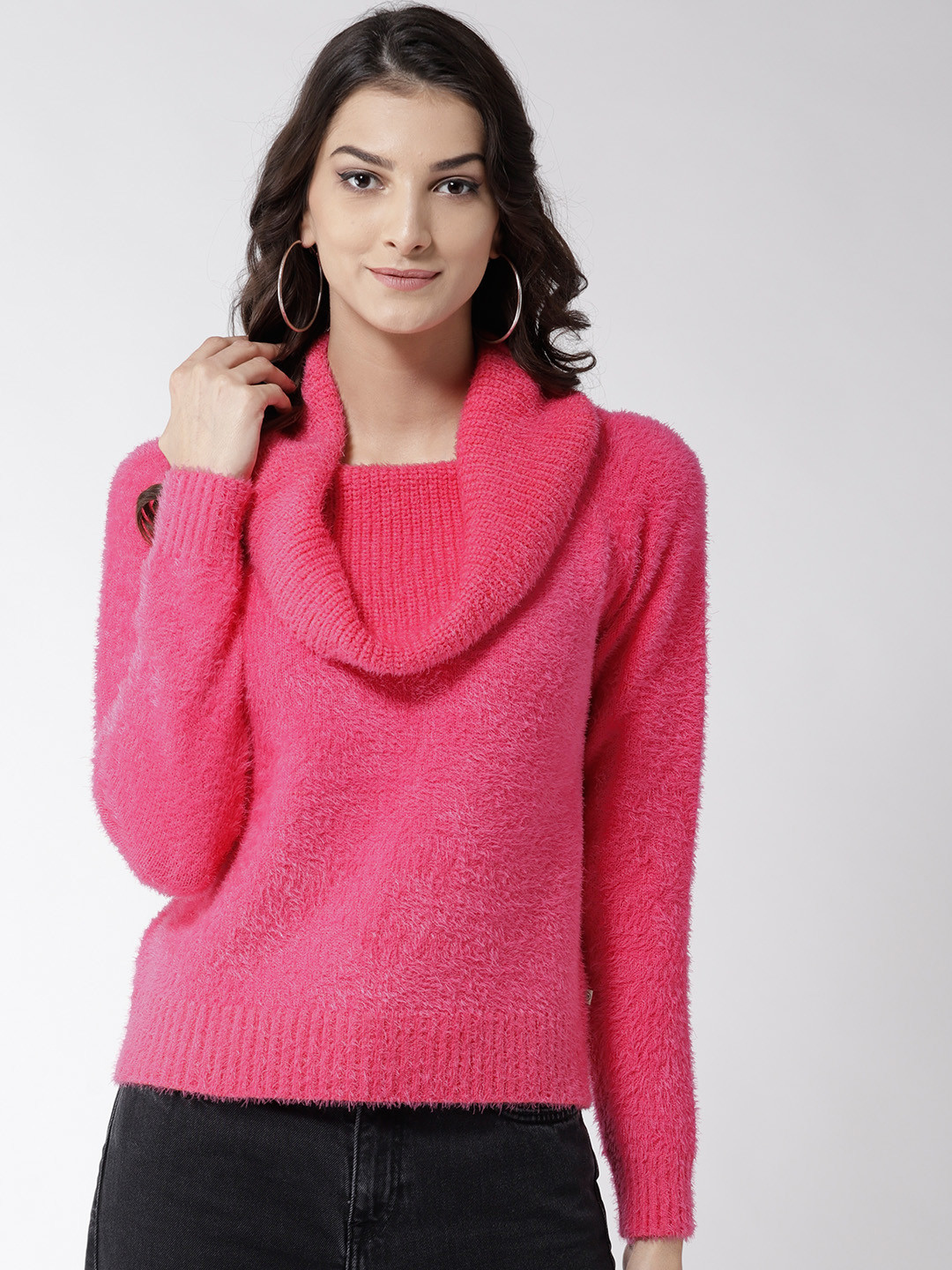 Buy Madame Women Pink Solid Pullover - Sweaters for Women 7842711 | Myntra