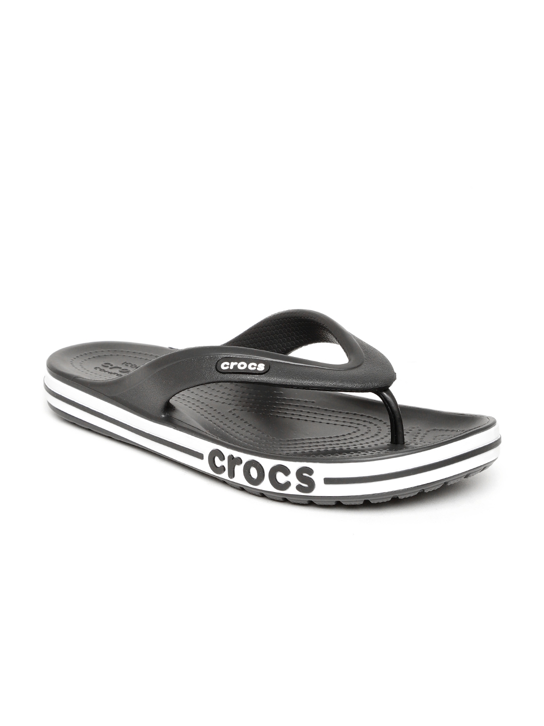 Buy Crocs Unisex Black Solid Thong Flip Flops - Flip Flops for Unisex ...