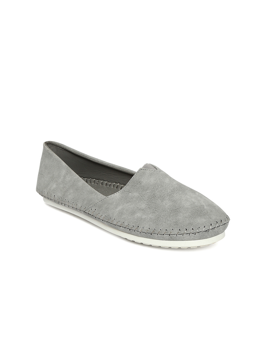 Buy ESTATOS Women Grey Leather Loafers Casual Shoes for Women 7849511