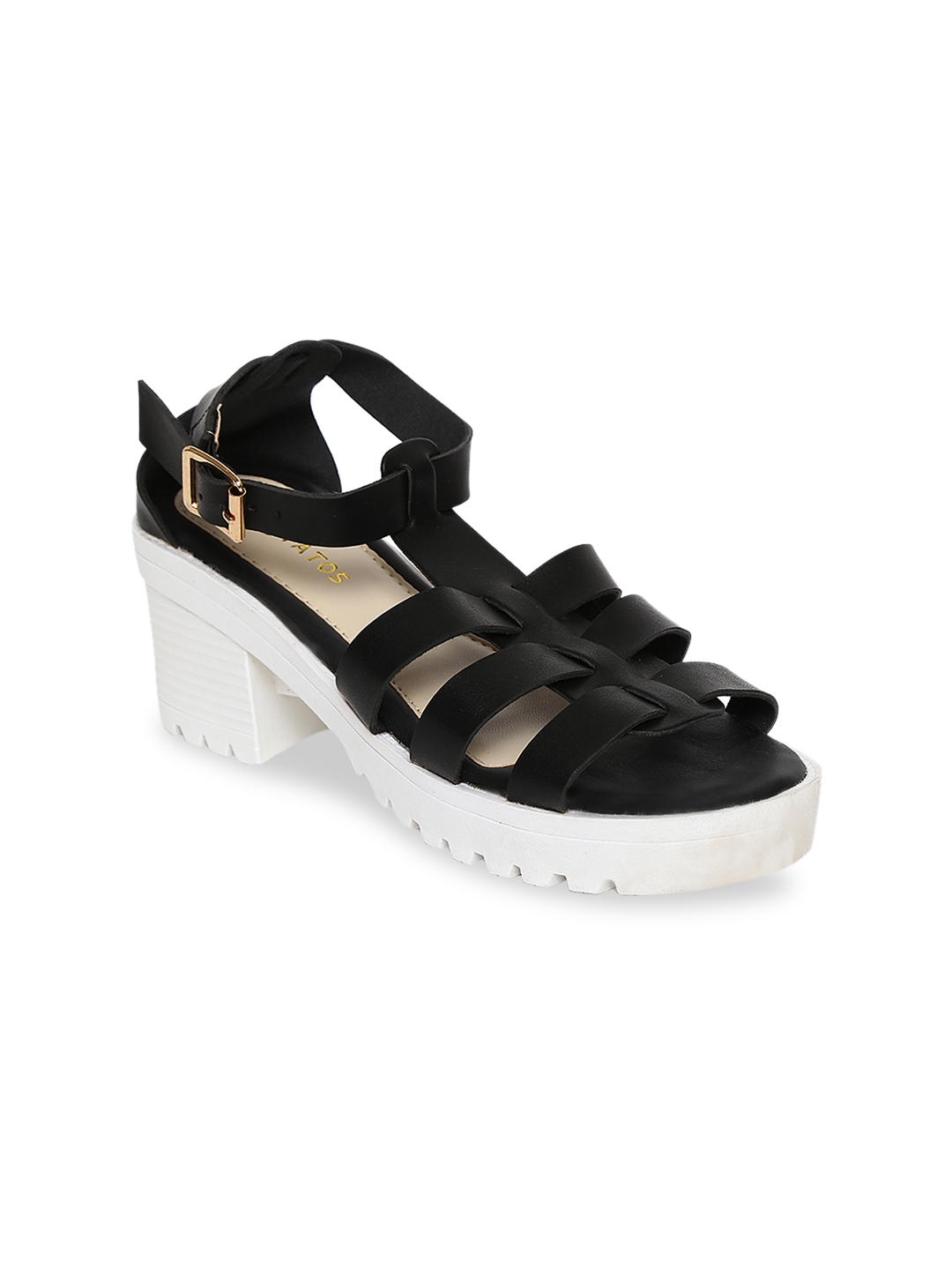ladies black platform heels