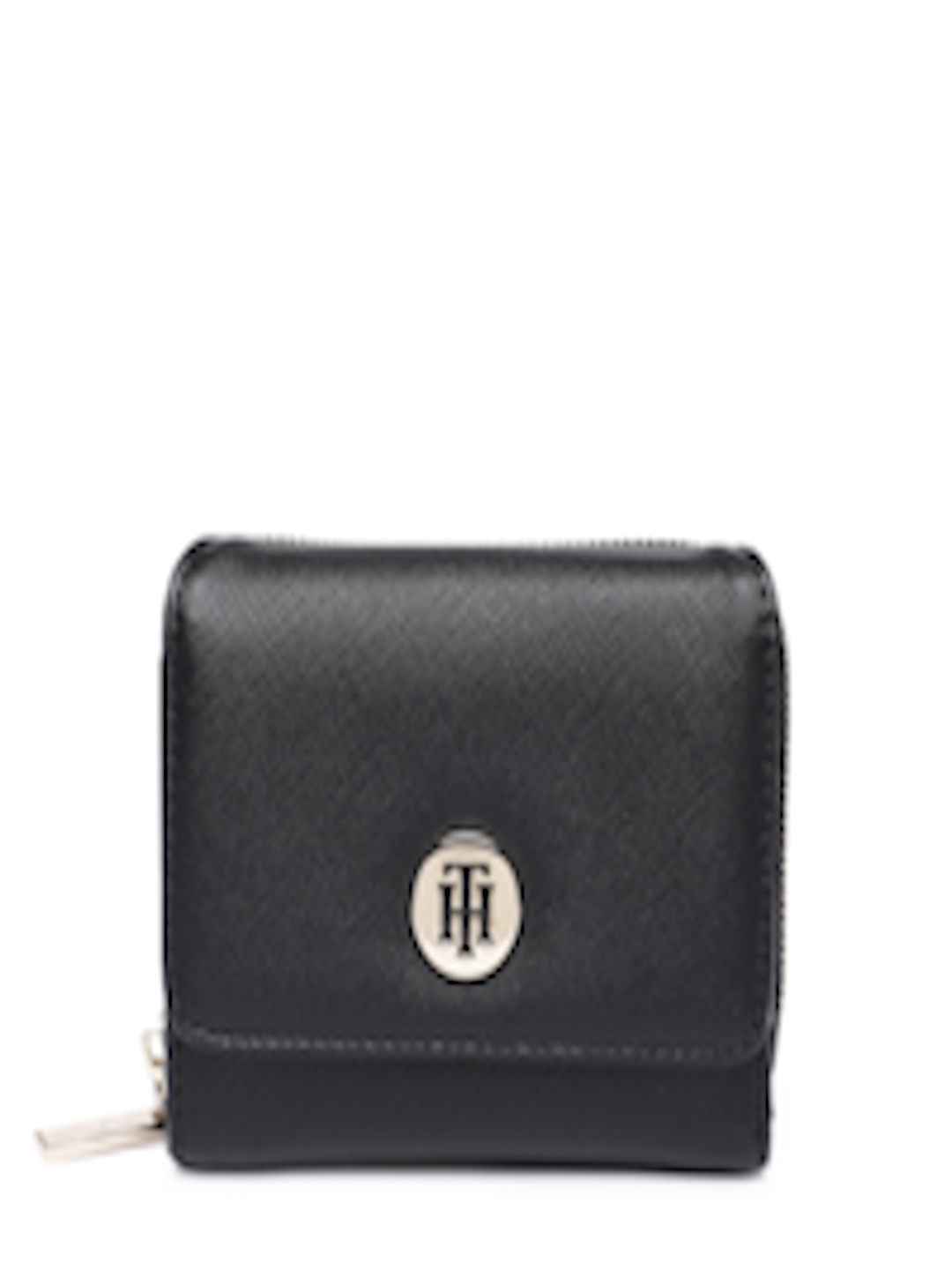 Buy Tommy Hilfiger Women Black Solid Three Fold Wallet - Wallets for ...