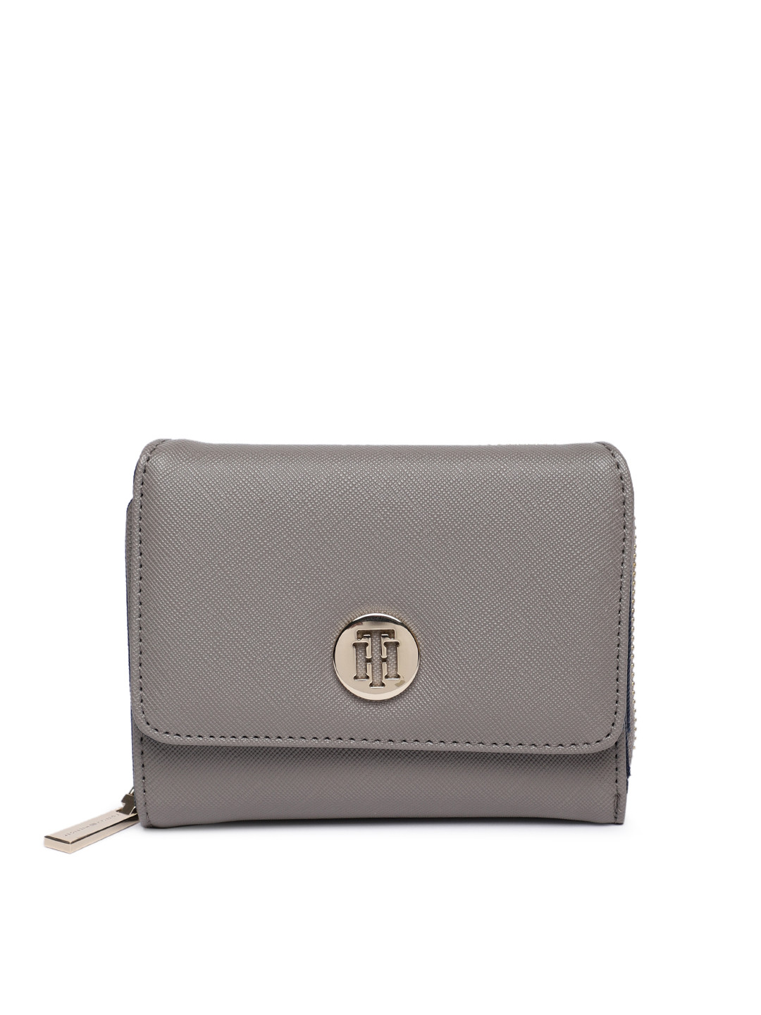 Buy Tommy Hilfiger Women Grey Solid Three Fold Wallet Wallets for