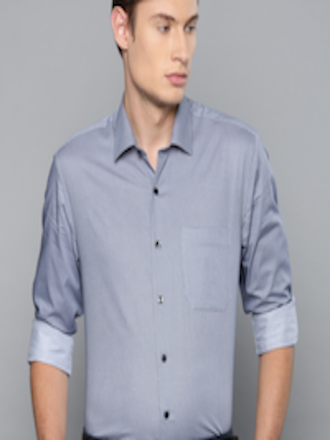 Buy Louis Philippe Men Blue Slim Fit Printed Formal Shirt - Shirts for Men 7852741 | Myntra
