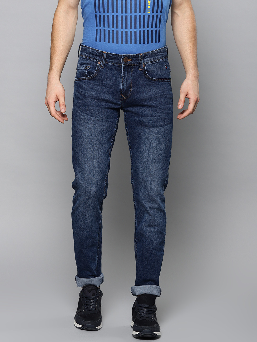 Buy Louis Philippe Jeans Men Blue Slim Fit Low Rise Clean Look