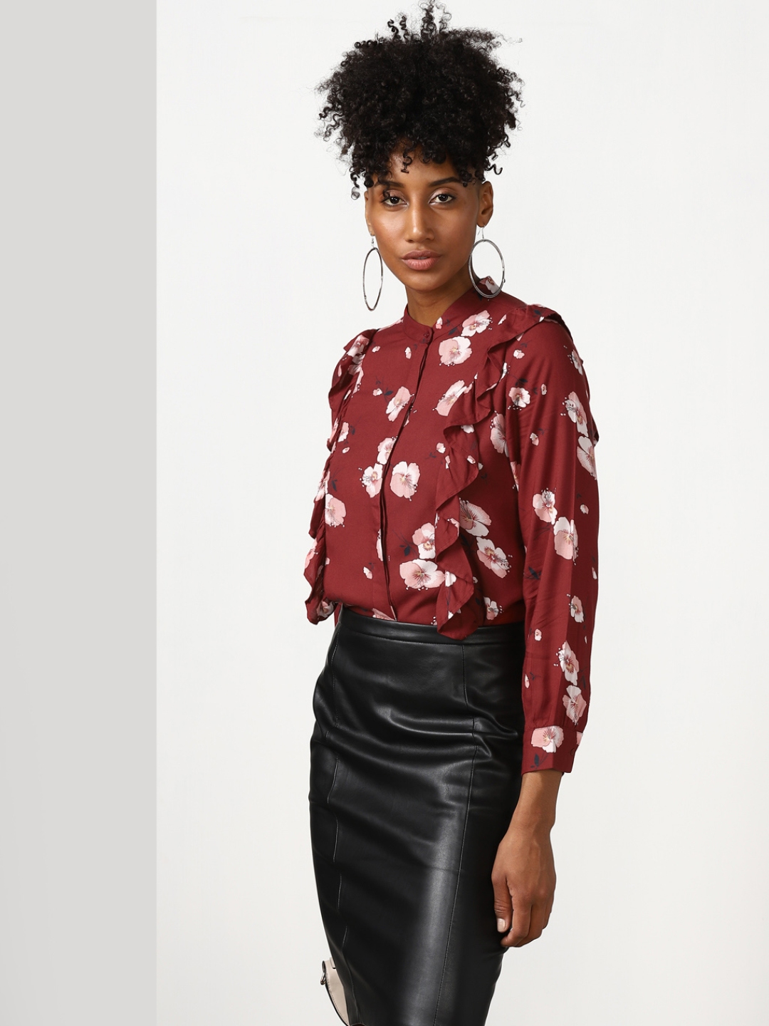 maroon full sleeves blouse
