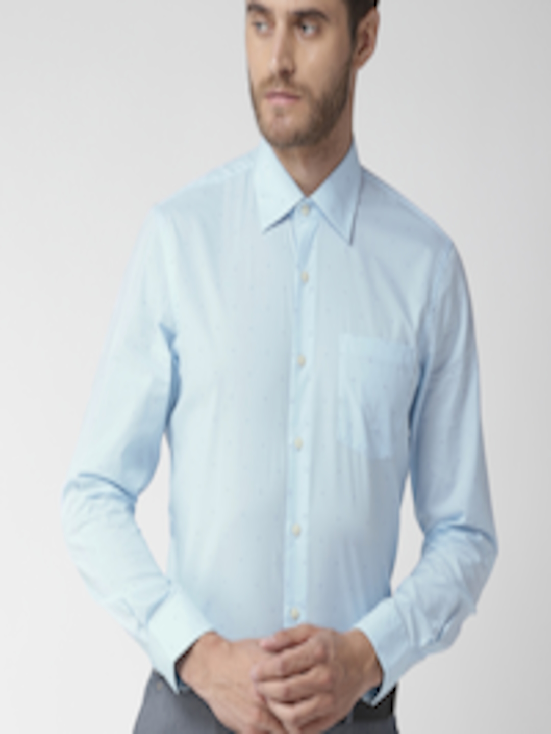 Buy Blue Printed Slim Fit Formal Shirt - Shirts for Men 7922437 | Myntra