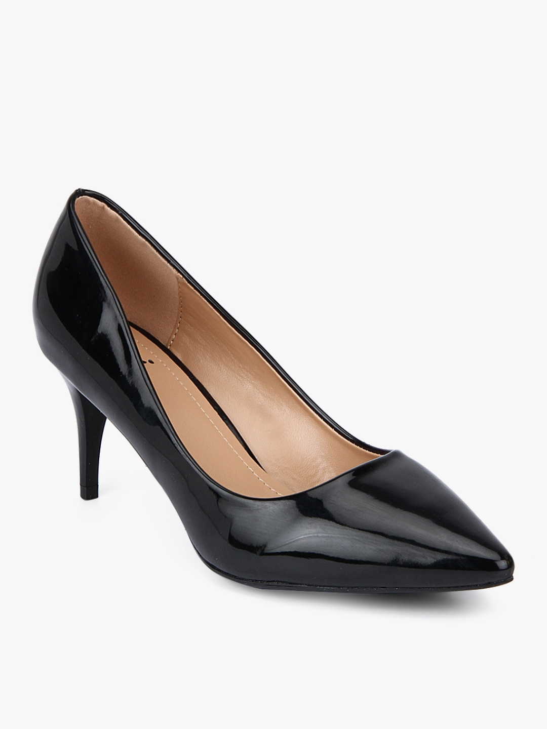 black leather belly shoes
