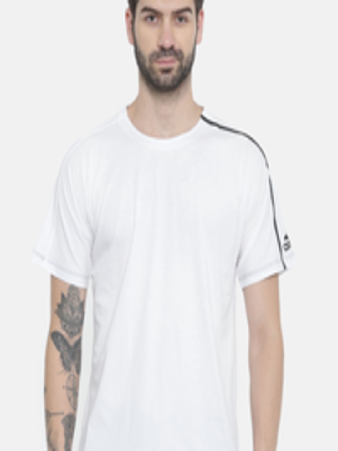 Buy M Zne White Round Neck Pure Cotton T Shirt - Tshirts for Men