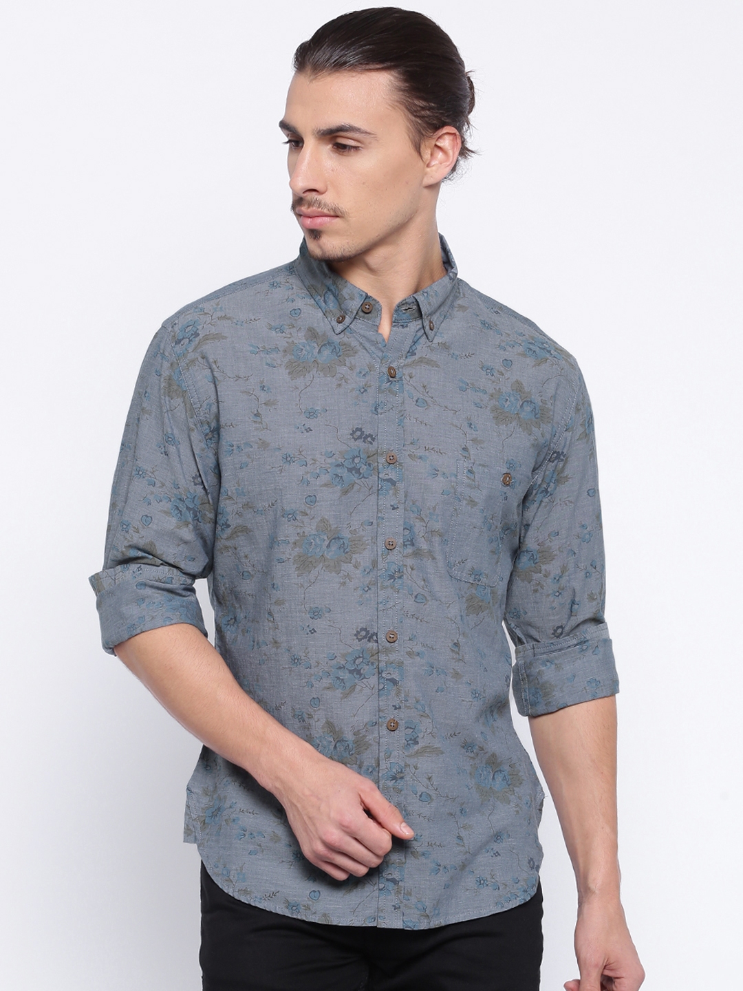 Buy United Colors Of Benetton Blue Floral Print Casual Shirt - Shirts ...
