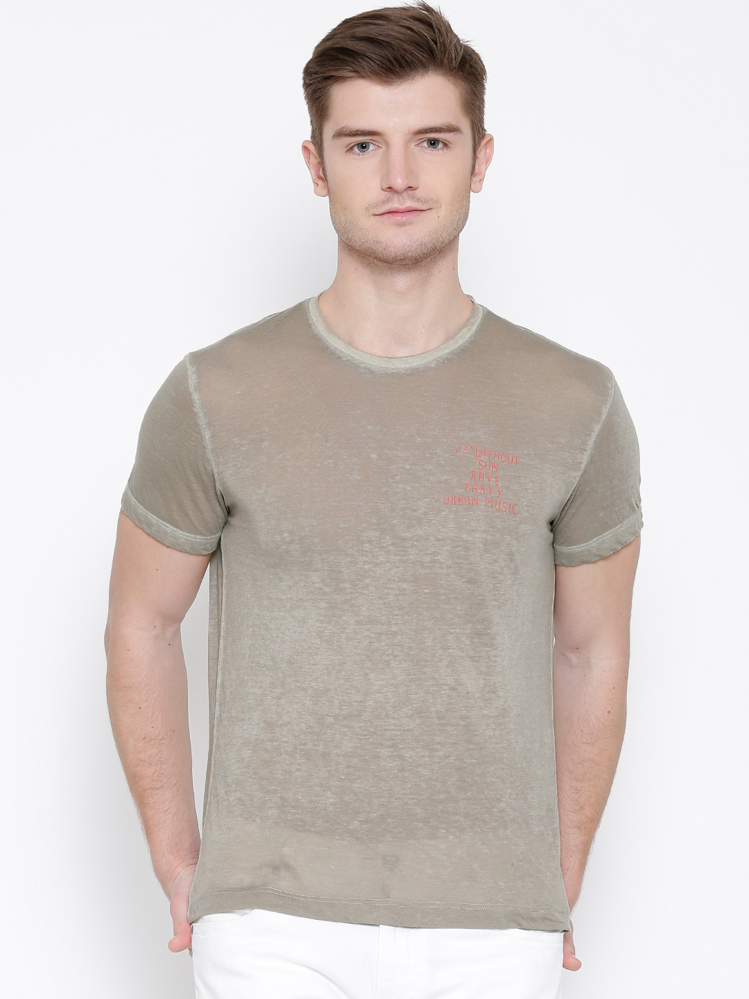 benetton grey t shirt