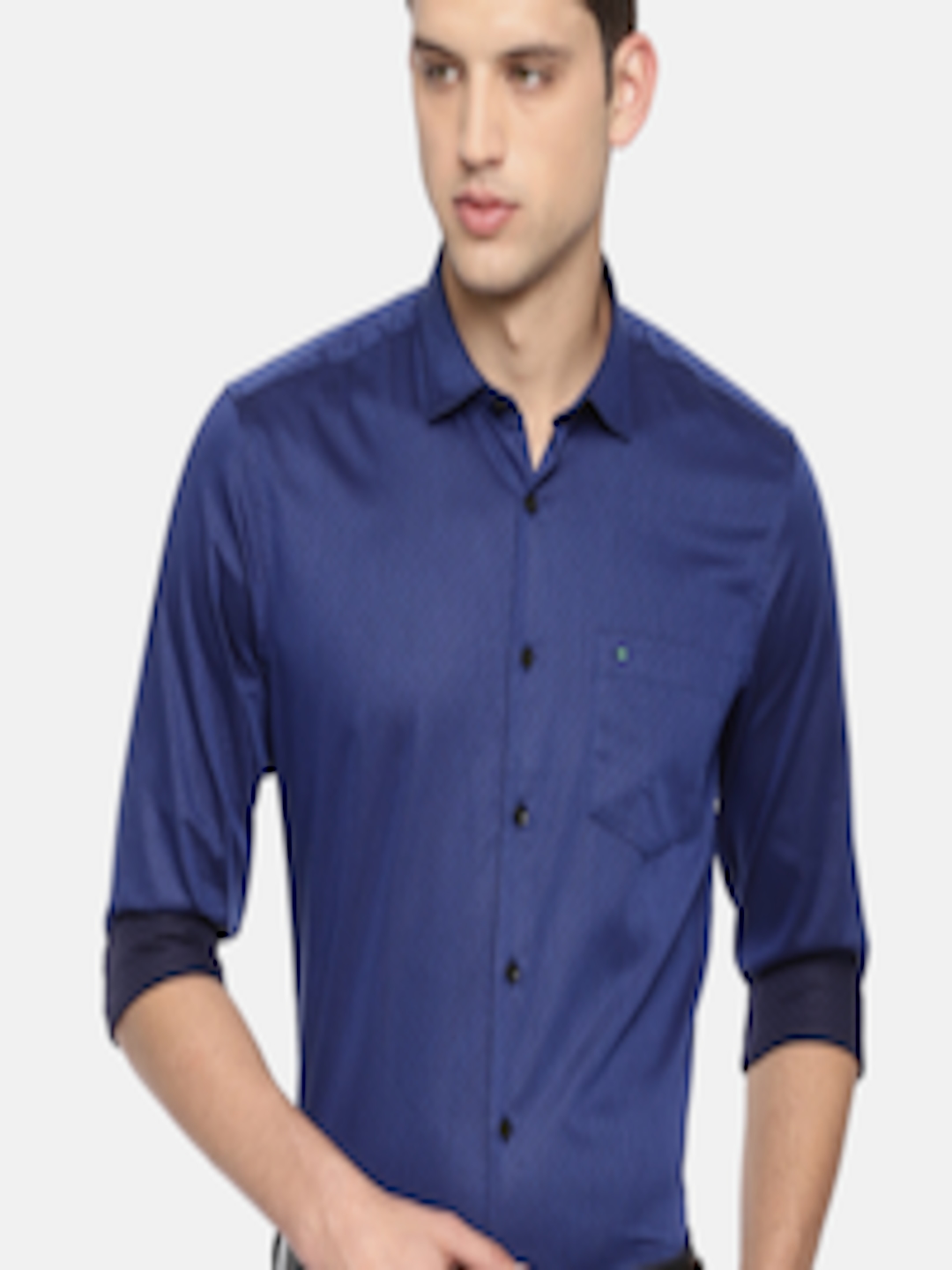 Buy Indigo Nation Men Navy Blue Slim Fit Printed Formal Shirt - Shirts ...