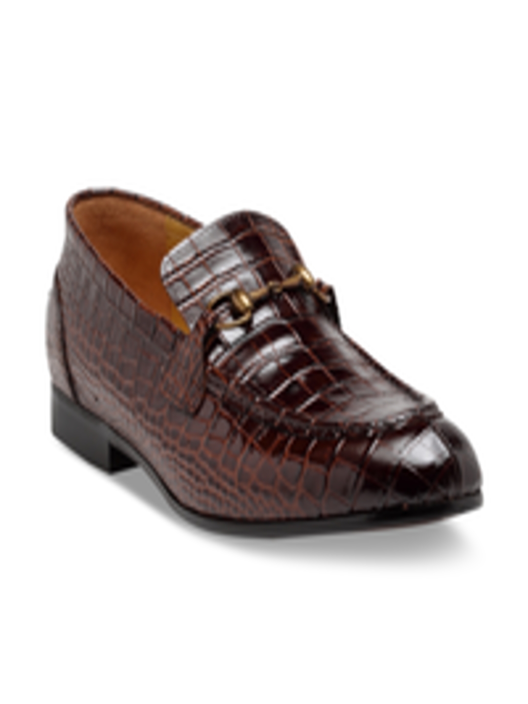 Buy MODELLO DOMANI Men Brown Leather Semi Formal Slip Ons - Formal ...