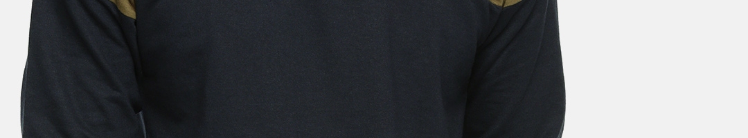 Buy Roadster Men Khaki & Navy Blue Colourblocked Sweatshirt ...