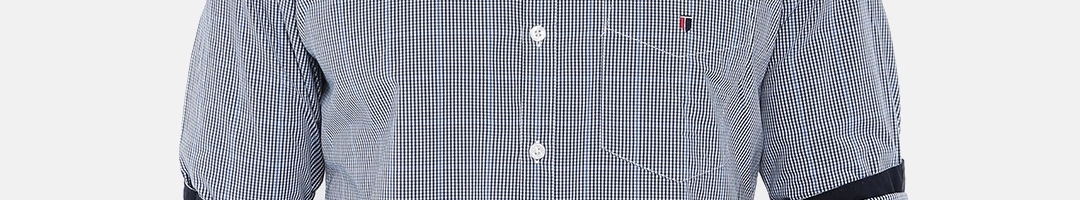 Buy IDC Men Black & Blue Slim Fit Checked Casual Shirt - Shirts for Men ...