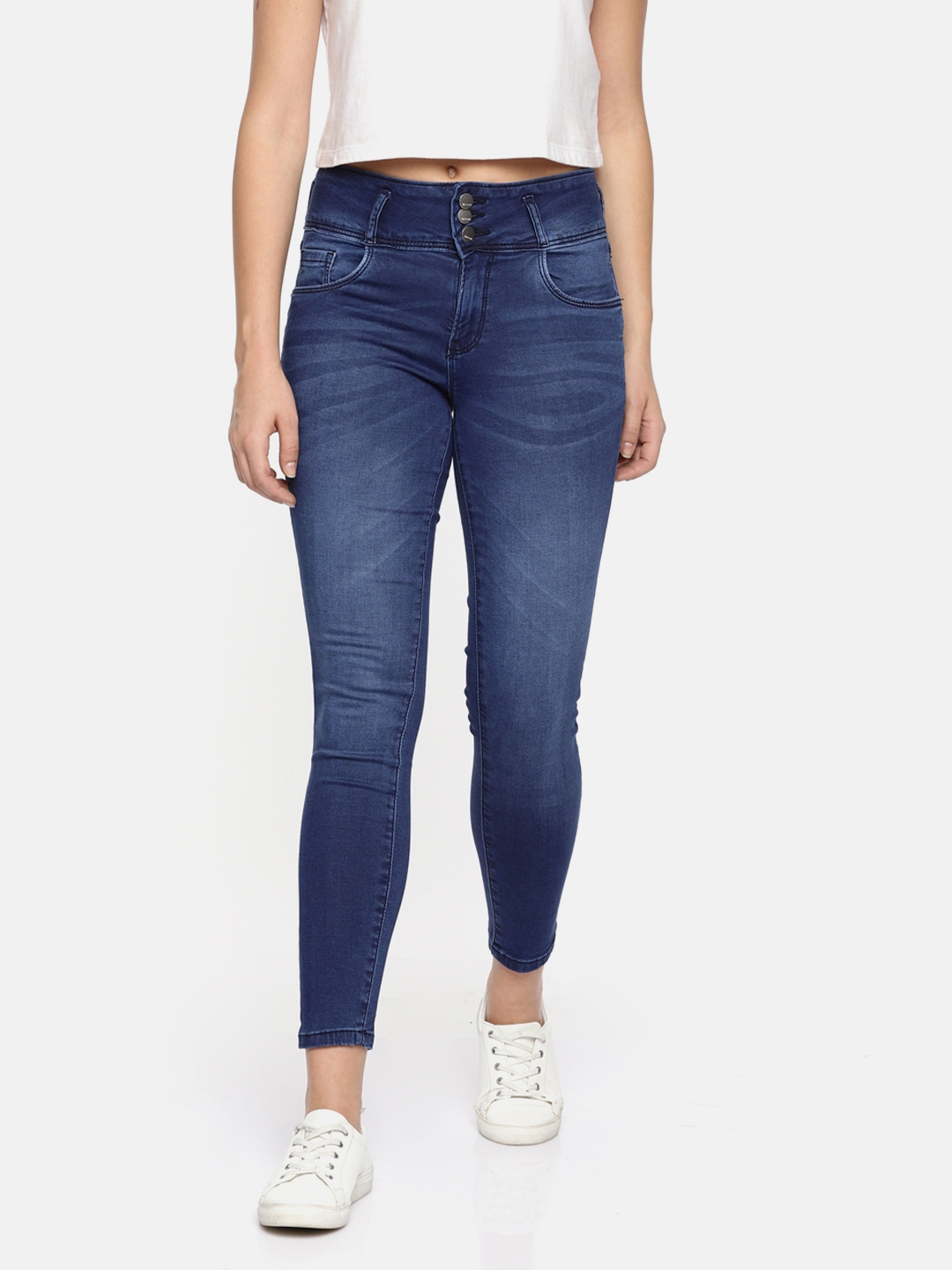 skinny fit high rise jeans for women